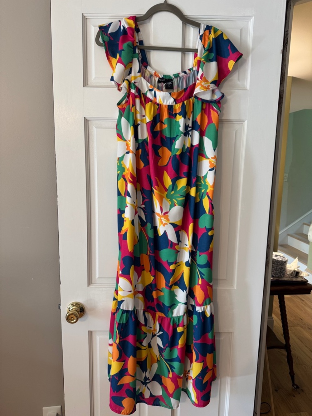 Vibrant Multicolor Floral Maxi Dress
